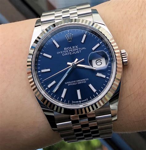 rolex dayjust blau